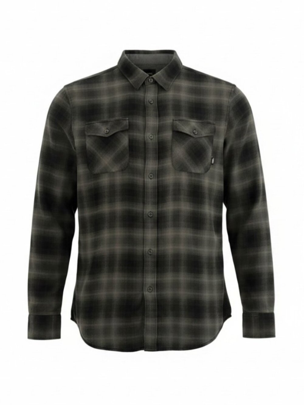 VANS Black Grey Monterey III Lightweight Plaid Flannel Shirt size L